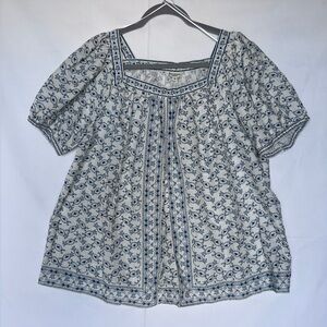 Blue Floral Women's Top